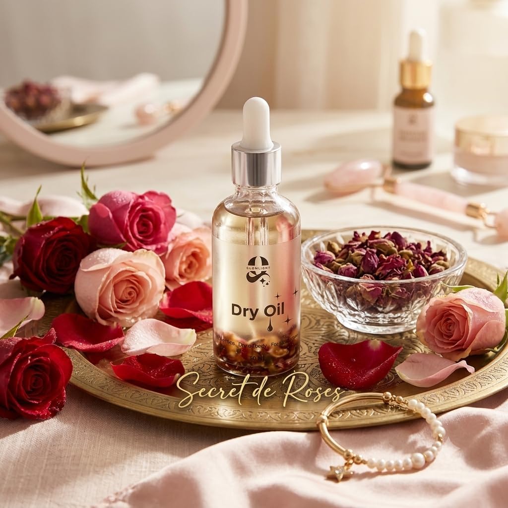 Glowlight Shimmering Dry Oil, Luxurious Body Oil for Silky-Smooth Skin 50 ml (Flowers Glitter)