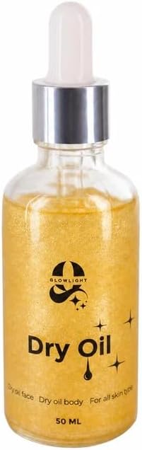 Glowlight Shimmering Dry Oil, Luxurious Body Oil for Silky-Smooth Skin 50 ml (Gold Glitter)