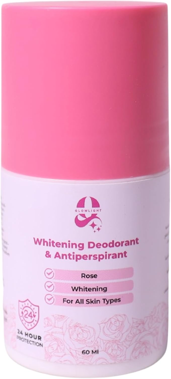 Glowlight Deodorant, Rose & Oud Scent, with Tea Tree Oil, Sunflower Oil Extract and Licorice Extract, Odour Neutralising, Moisturising and Brightening 60ml