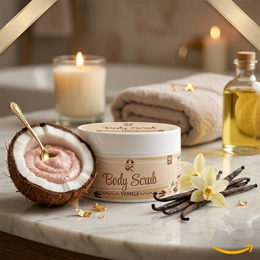 Glowlight Radiant and Glowing Body Scrub with Natural Oils, Vanilla Scent 250ml